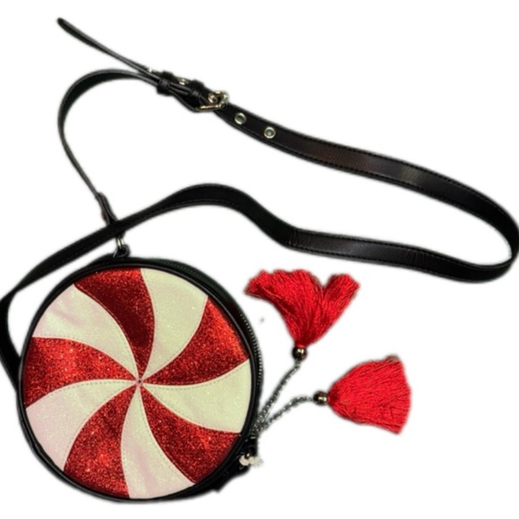 Red and White Peppermint Crossbody Bag - Picture 14 of 15